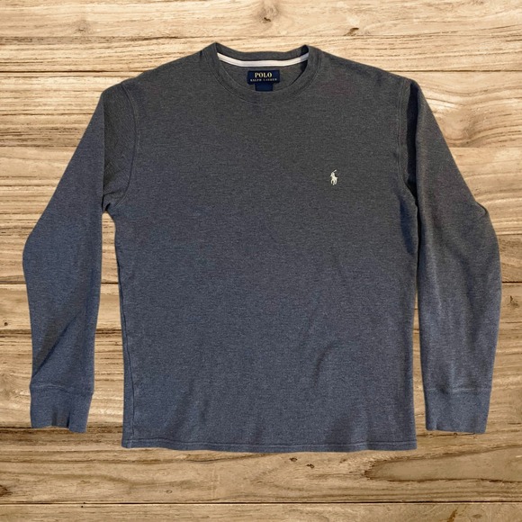 Polo Ralph Lauren Other - Polo Ralph Lauren Mens Medium Dark Gray Waffle Knit Thermal Long Sleeve Crewneck